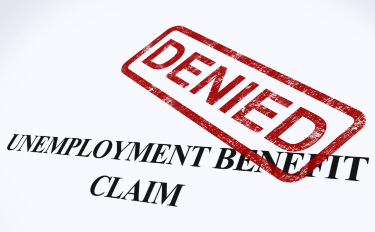 featured image showing an unemployment application that has been denied