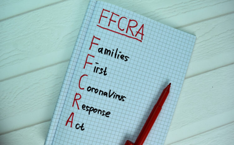 featured image showing FFCRA - Families First Coronavirus Response Act write on a book isolated on office desk.
