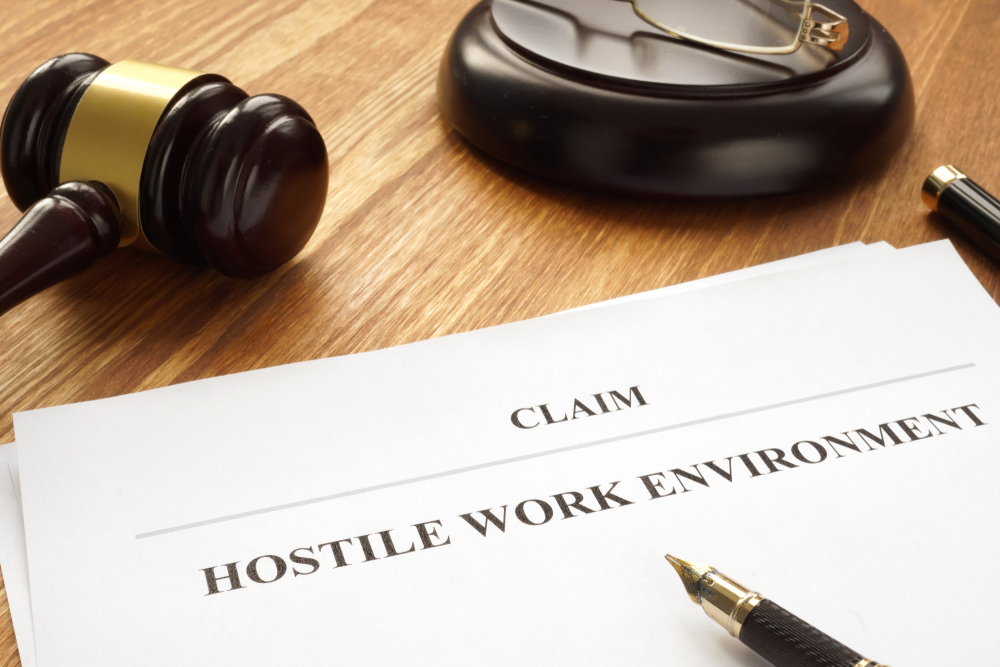 featured image showing Claim about hostile work environment in a court