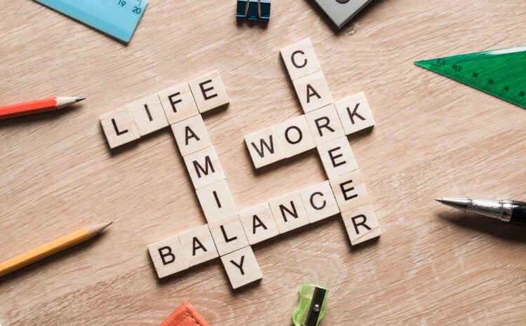Featured image showing scrabble tiles spelling out work life balance concepts